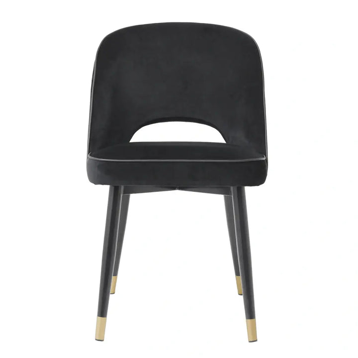 Cliff Set of 2 Dining Chairs - Velvet Roche Black Eichholtz 3