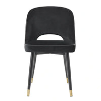 Eichholtz Set of 2 Cliff Dining Chairs in Velvet Roche Black