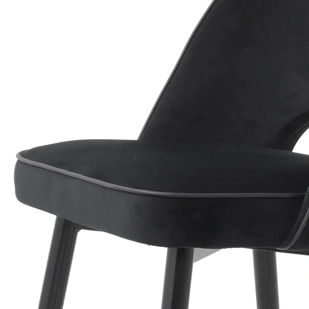 Cliff Set of 2 Dining Chairs - Velvet Roche Black Eichholtz 4