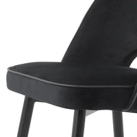 Eichholtz Set of 2 Cliff Dining Chairs in Velvet Roche Black