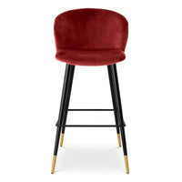 Eichholtz Volante Bar Stool in Roche Bordeaux Velvet