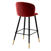 Eichholtz Volante Bar Stool in Roche Bordeaux Velvet