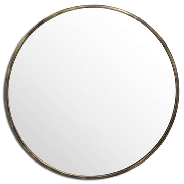 Hill Interiors Large Narrow Edged Mirror in Antique Brass