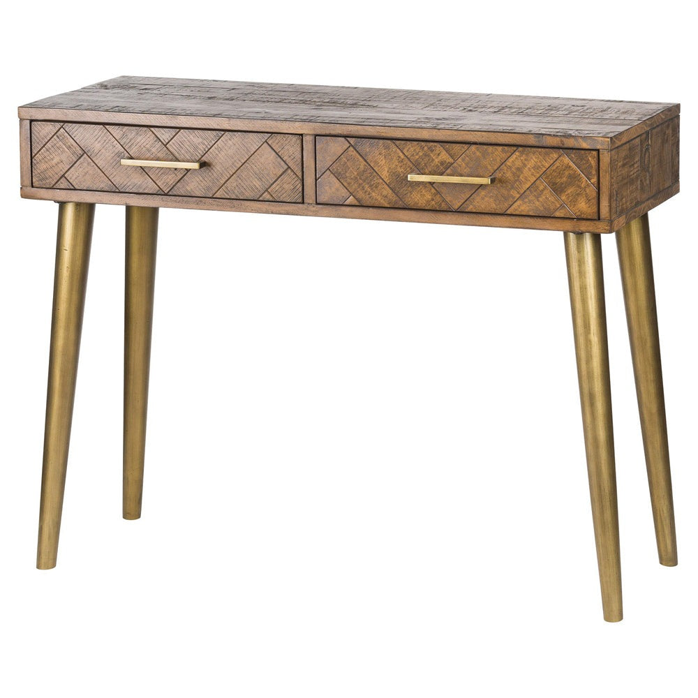 Hill Interiors Havana 2 Drawer Console Table in Gold