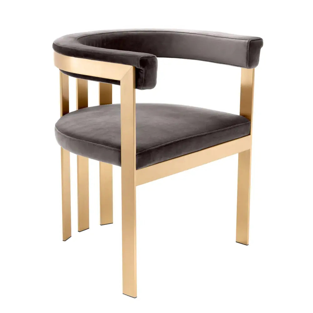 Clubhouse Dining Chair - Brass Finish Savona Grey Eichholtz 3