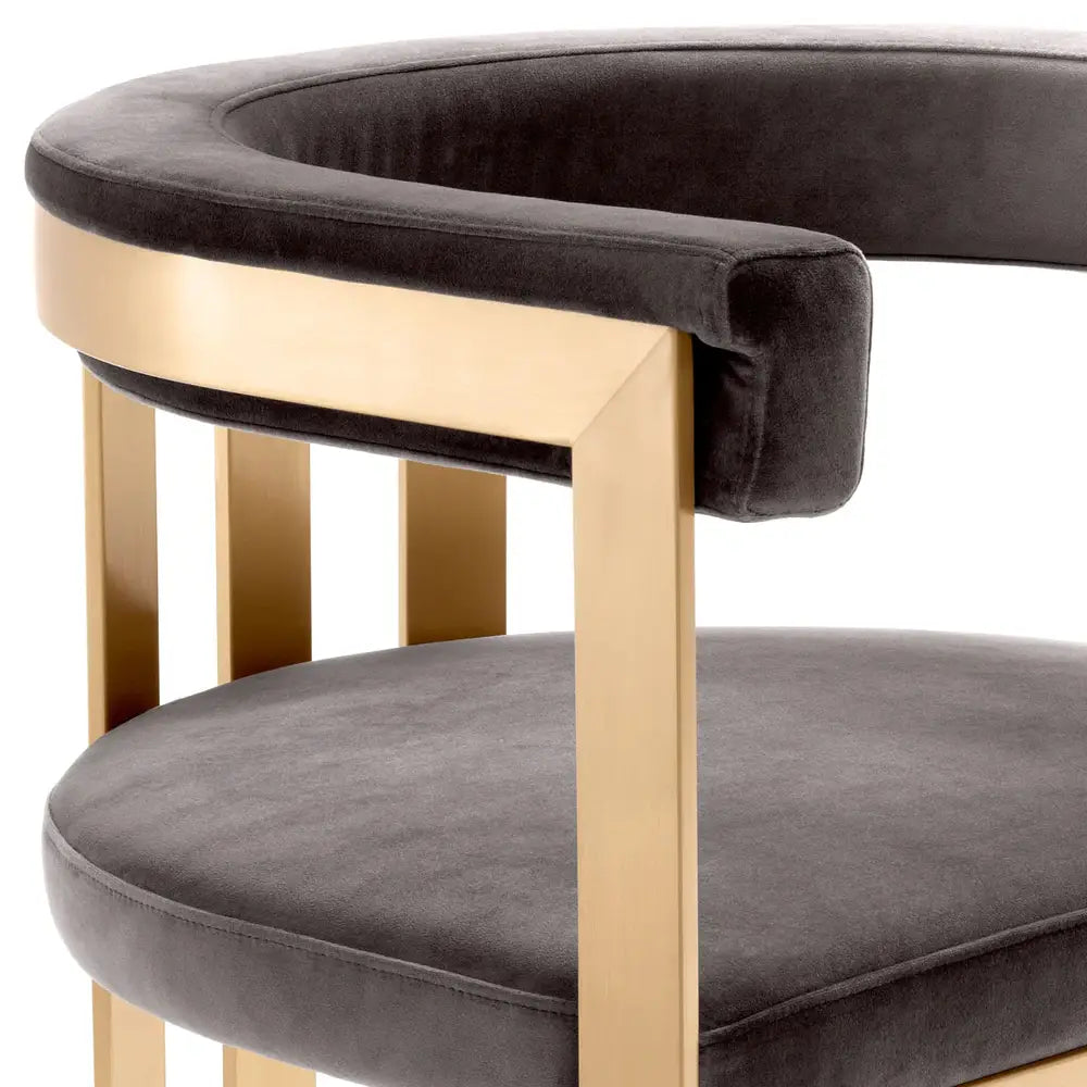 Clubhouse Dining Chair - Brass Finish Savona Grey Eichholtz 5