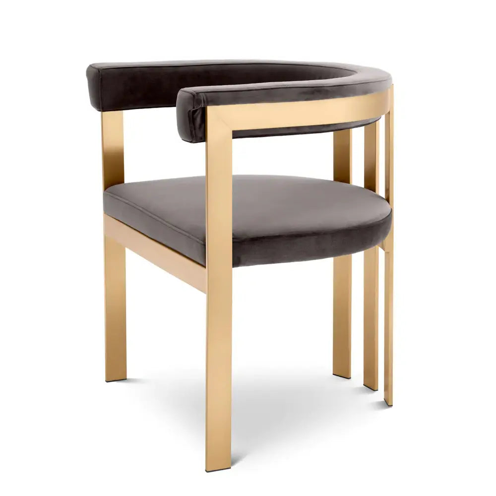 Clubhouse Dining Chair - Brass Finish Savona Grey Eichholtz 1