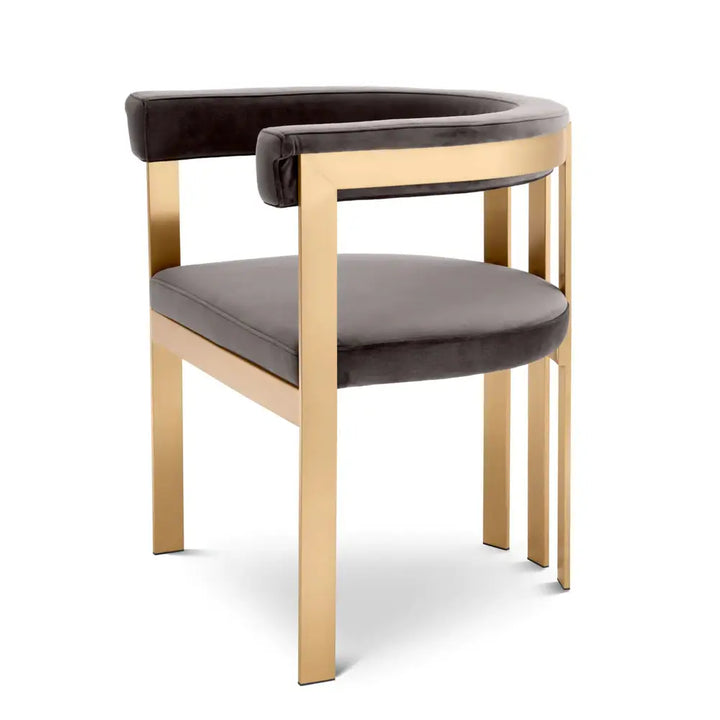 Clubhouse Dining Chair - Brass Finish Savona Grey Eichholtz 1