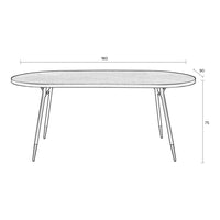 Olivia's Nordic Living Collection - Daven Oval Dining Table in Brown