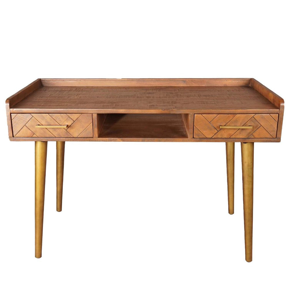 Hill Interiors Havana 2 Drawer Desk in Gold