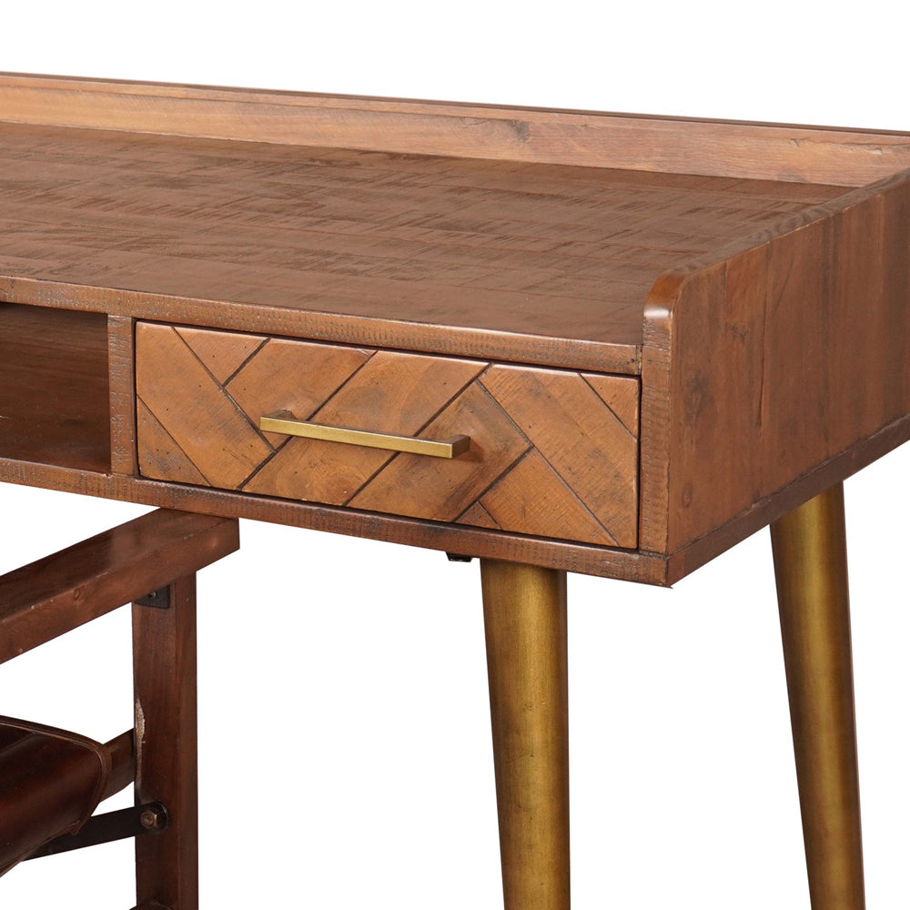 Hill Interiors Havana 2 Drawer Desk in Gold