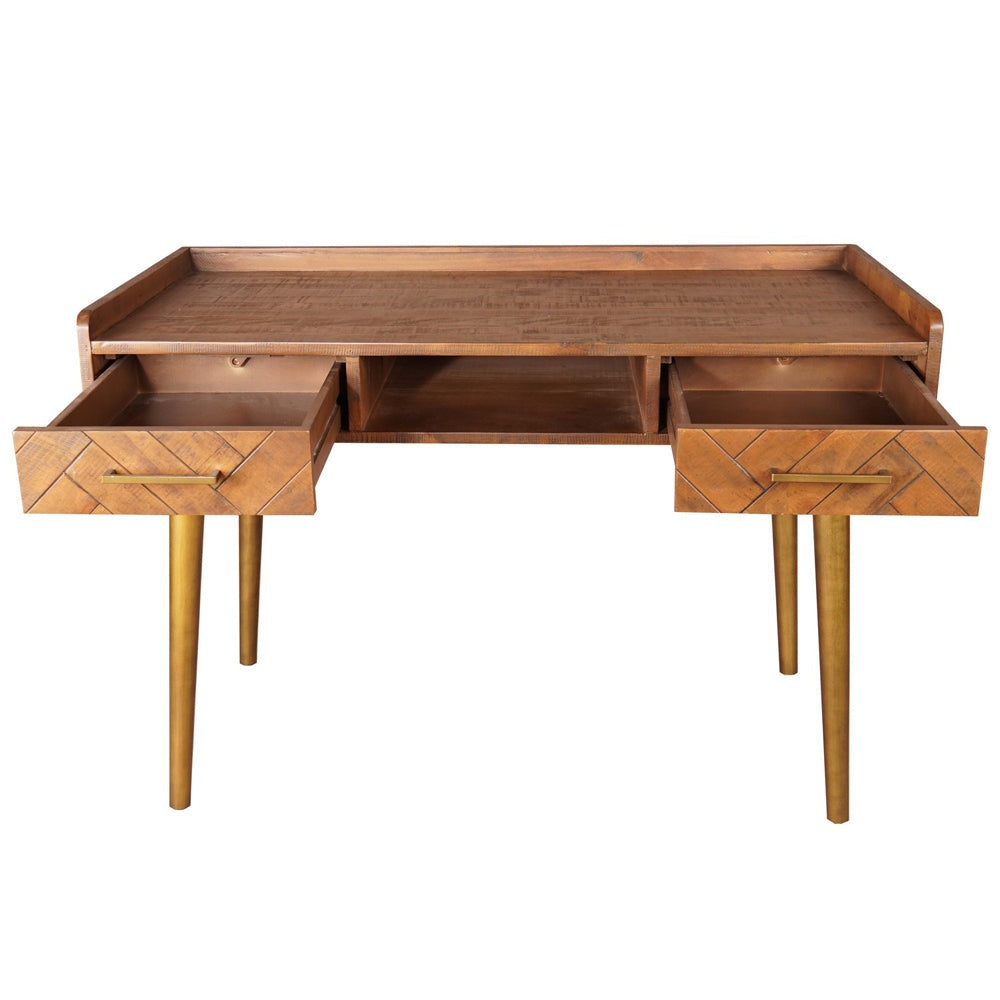 Hill Interiors Havana 2 Drawer Desk in Gold