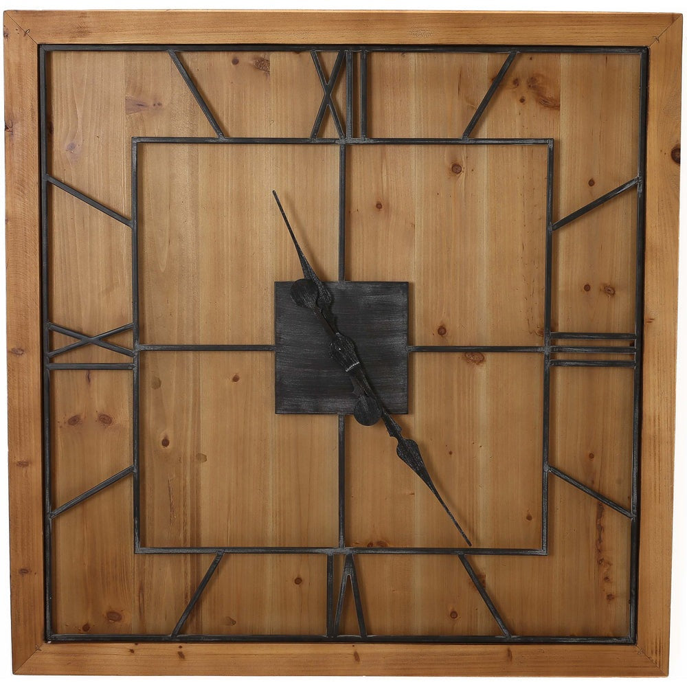 Hill Interiors Williston Square Wall Clock in Wood