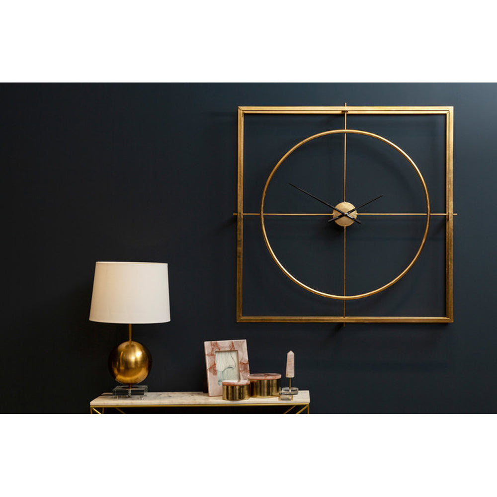 Olivia's Boutique Hotel Collection - Square Gold Metal Clock