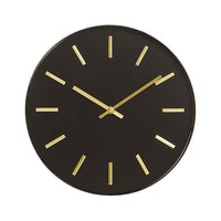 Olivia's Soft Industrial Collection - Vitas Metal Wall Clock in Black & Gold