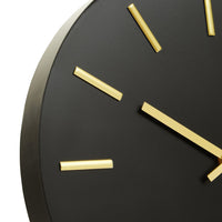 Olivia's Soft Industrial Collection - Vitas Metal Wall Clock in Black & Gold