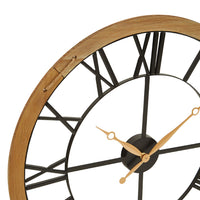 Olivia's Soft Industrial Collection - Vita Skeleton Metal Wall Clock in Black & Gold