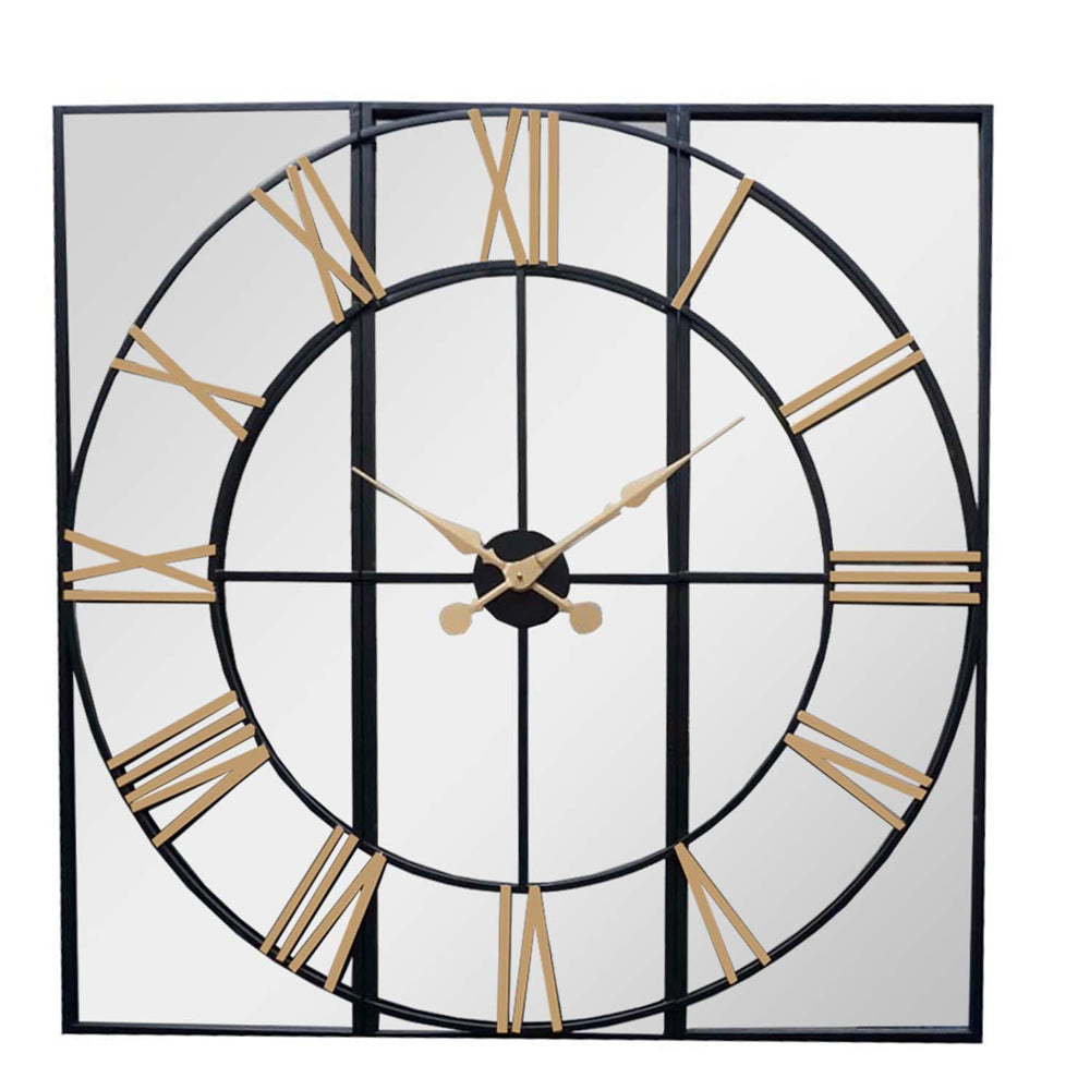 Hill Interiors Brooklyn Wall Clock in Black & Gold