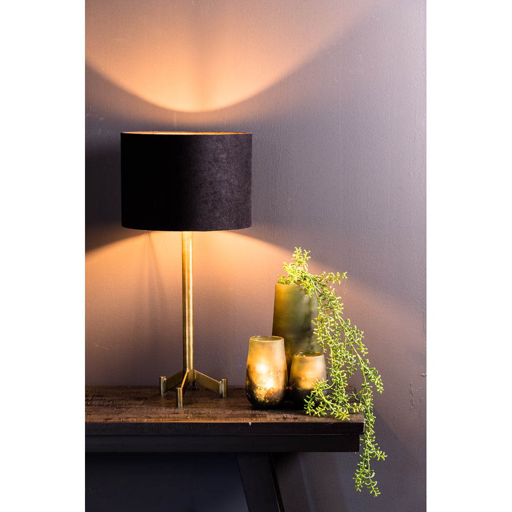 Light & Living Velours Light Shade Black And Taupe