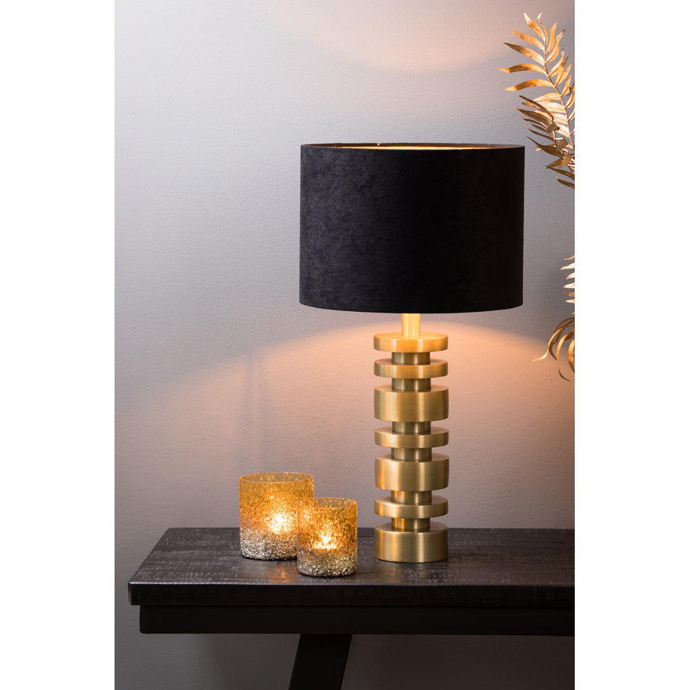 Light & Living Velours Light Shade Black And Taupe