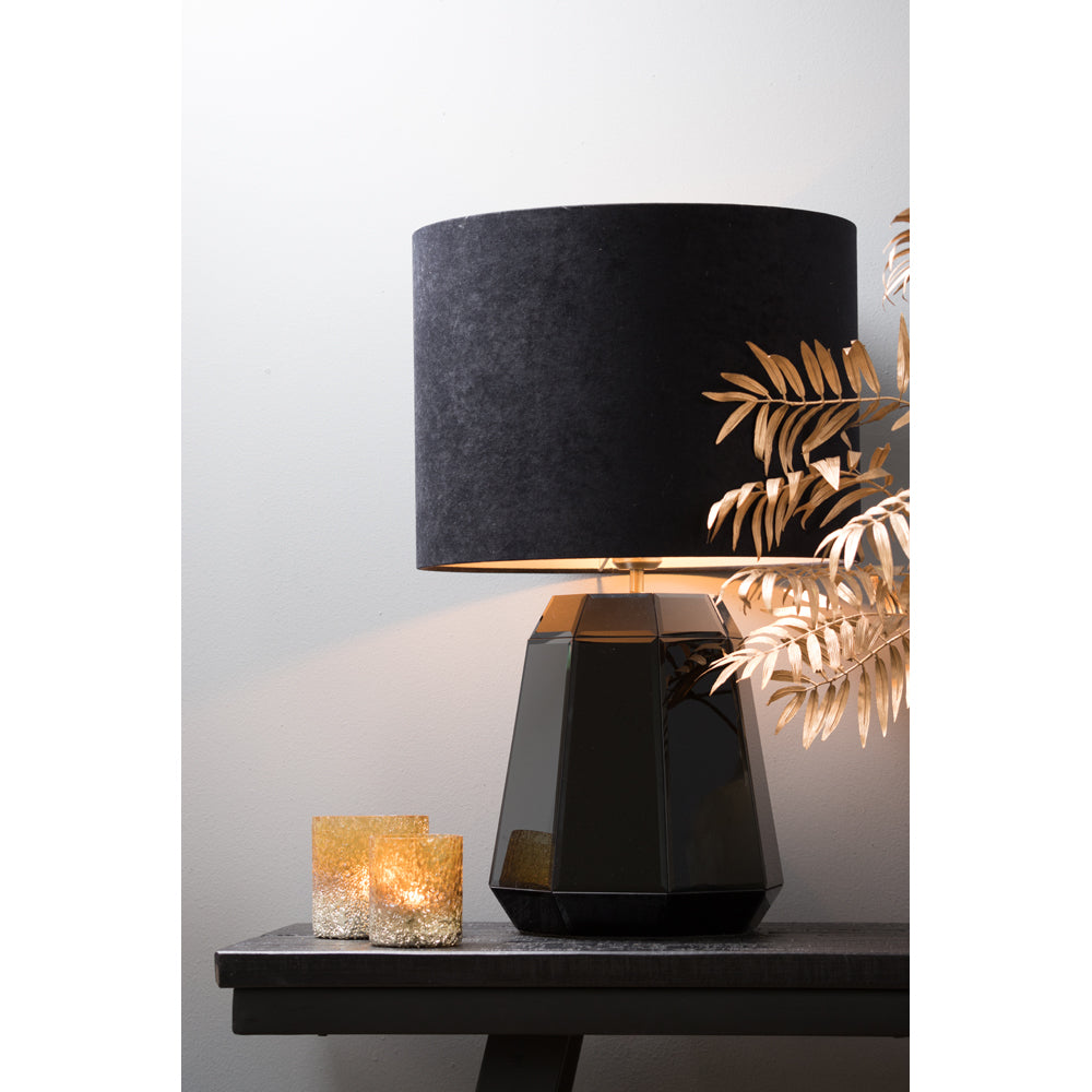 Light & Living Velours Light Shade Black And Taupe