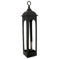 Hill Interiors Farrah Collection Cast Tall Loop Top Lantern in Black