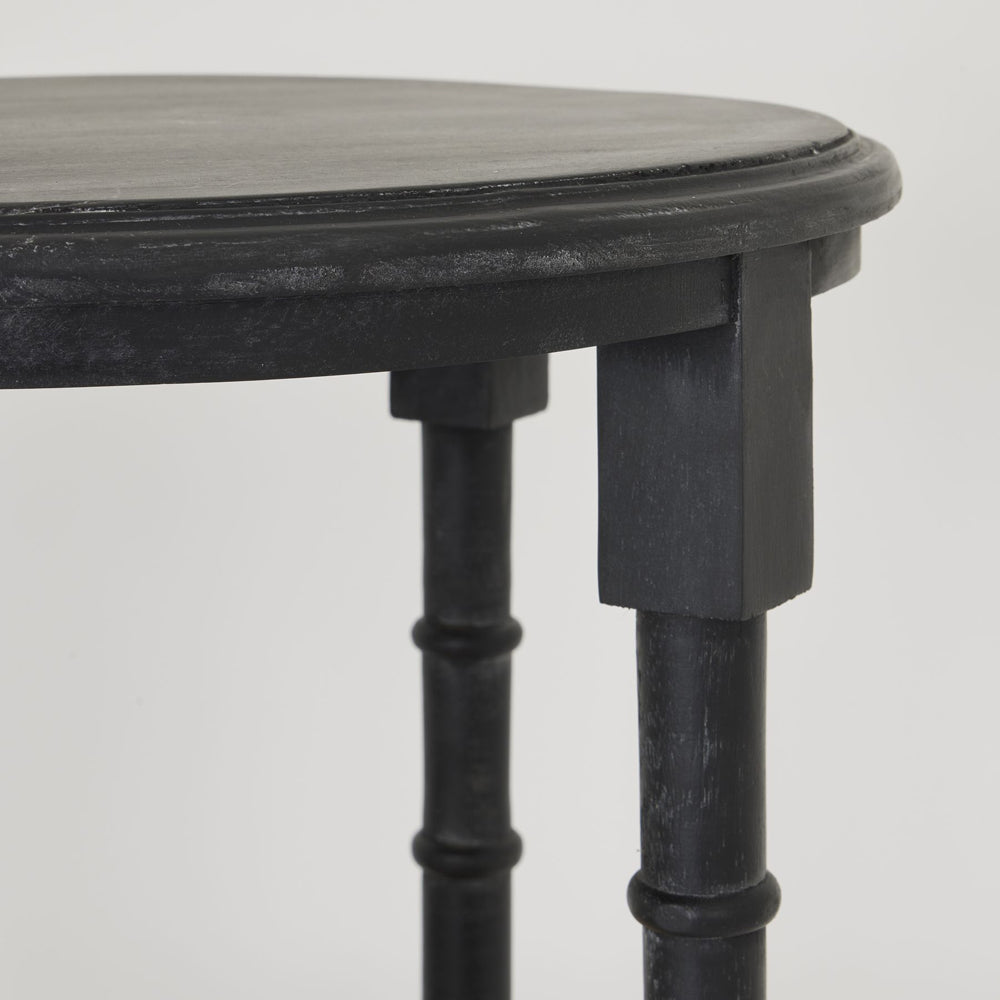 Hill Interiors Raffles Tall Round Side Table in Black