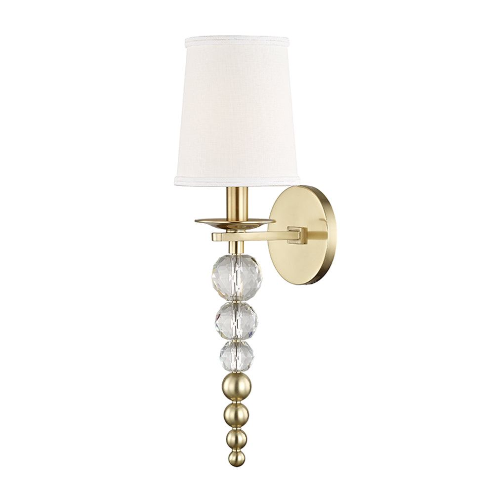 Persis Wall Light - Aged Brass & Off White Hudson Valley Lighting 1