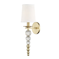 Hudson Valley Lighting Persis Brass Base And Off White Shade Wall Light