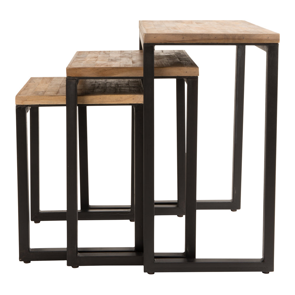 Olivia's Nordic Living Collection - Set of 3 Suri Side Table Brown