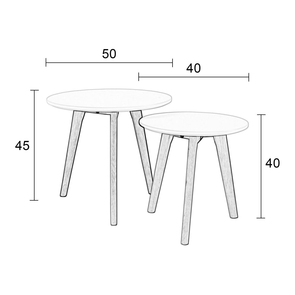 Olivia's Nordic Living Collection - Bo Side Table in White