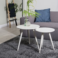 Olivia's Nordic Living Collection - Denby Set of 2 Side Tables in White