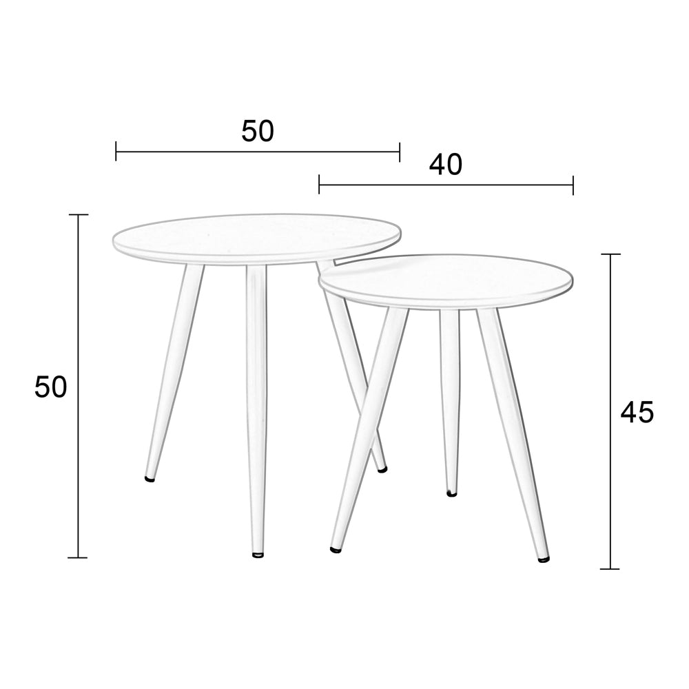 Olivia's Nordic Living Collection - Denby Set of 2 Side Tables in White