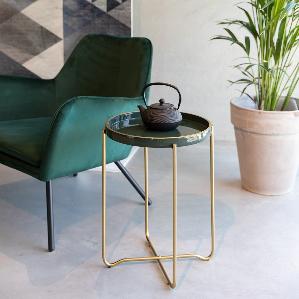 Olivia's Nordic Living Collection - Carmen Side Table in Dark Green