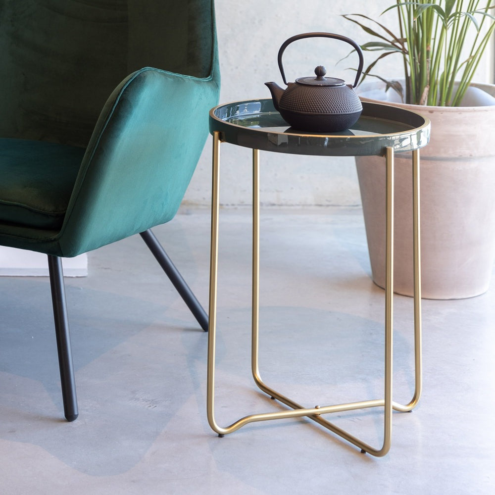 Olivia's Nordic Living Collection - Carmen Side Table in Dark Green