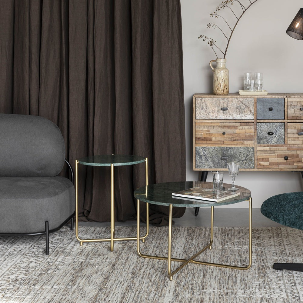 Toste Marble Round Coffee Table - Green Zuiver 3