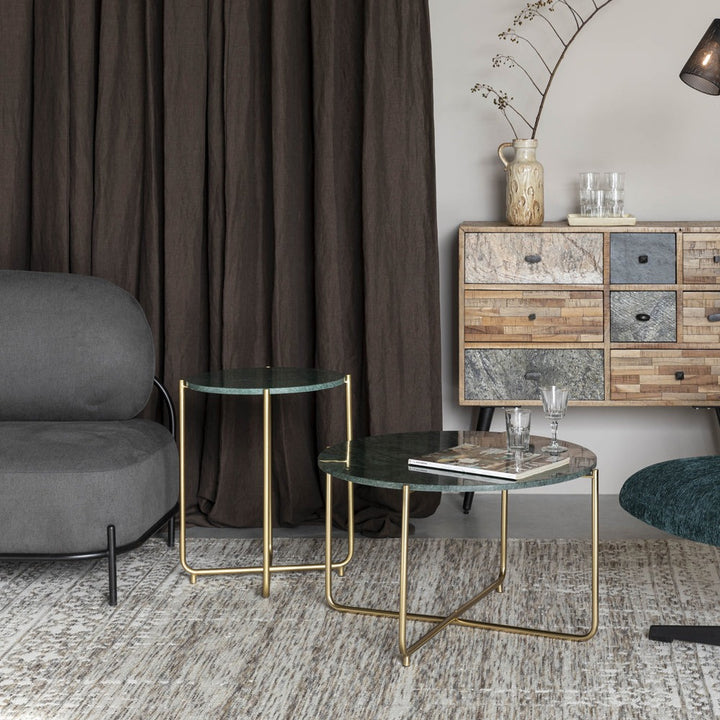 Toste Marble Round Coffee Table - Green Zuiver 3