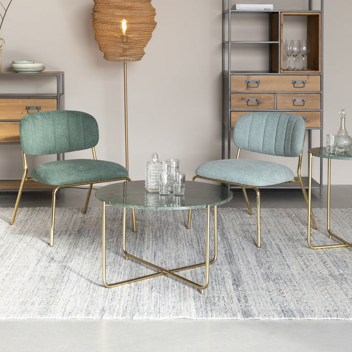 Toste Marble Round Coffee Table - Green Zuiver 4