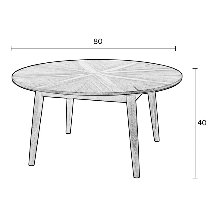 Floris Round Coffee Table - Natural Zuiver 8