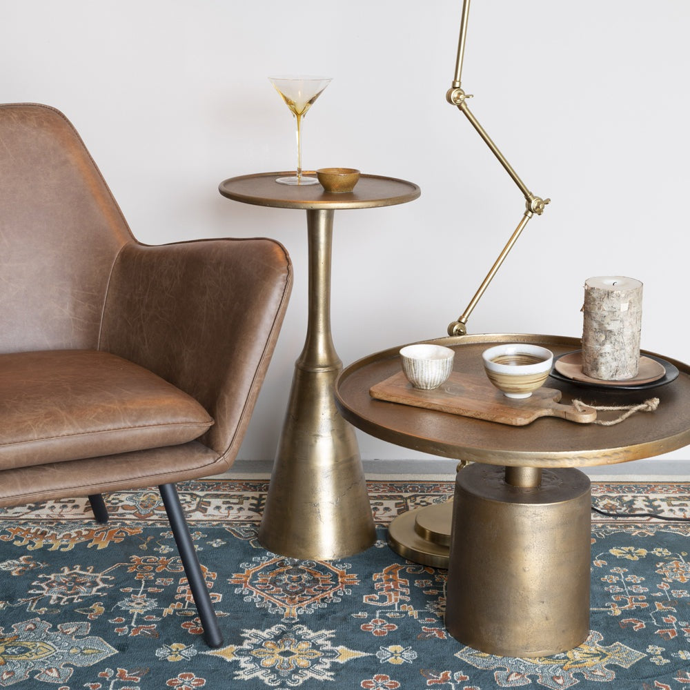 Olivia's Nordic Living Collection - Nilsen Side Table in Antique Brass