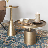 Olivia's Nordic Living Collection - Nilsen Side Table in Antique Brass