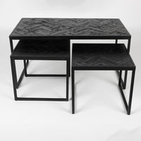 Olivia's Nordic Living Collection Set of 3 Parkes Coffee Table in Black