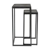 Olivia's Nordic Living Collection Set of 2 Parkes Side Tables in High Black