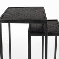 Olivia's Nordic Living Collection Set of 2 Parkes Side Tables in High Black