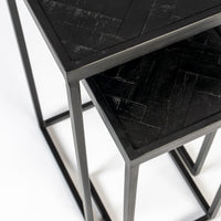 Olivia's Nordic Living Collection Set of 2 Parkes Side Tables in High Black