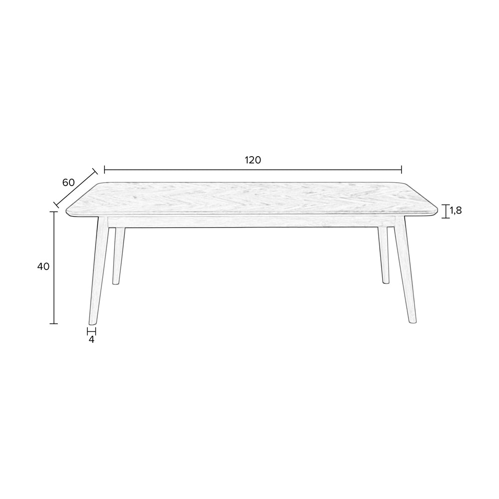 Floris Rectangular Coffee Table - Natural Zuiver 8