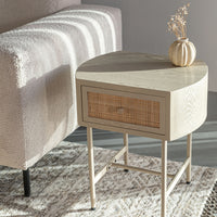 Olivia's Nordic Living Collection Maya Side Table in Beige