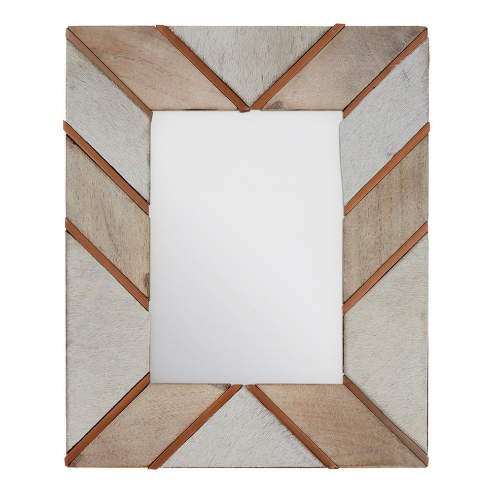Cowhide & Mango Wood 5x7" Photo Frame Premier 1