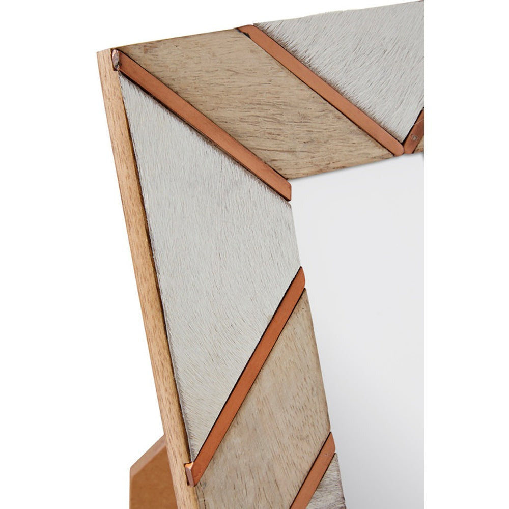 Cowhide & Mango Wood 5x7" Photo Frame Premier 4