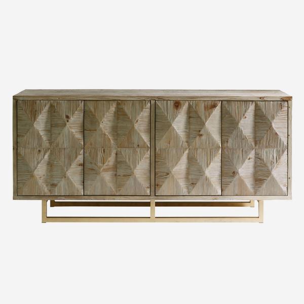 Andrew Martin Cubist Sideboard-AndrewMartin-Olivia's- Materials: Recycled Fir Wood, Iron